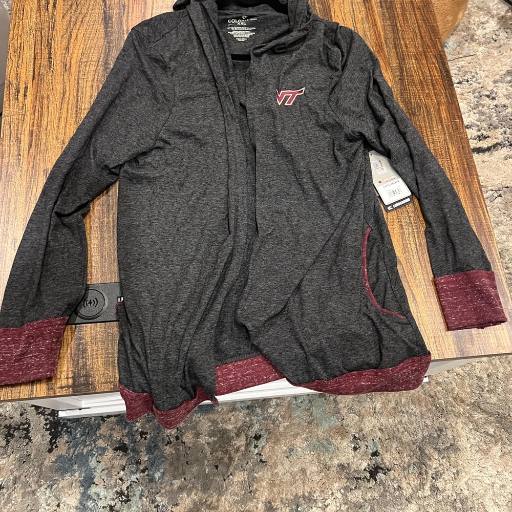 NWTs Women’s XXL Viriginia Tech Hokies VT Logo Black and Maroon Hoodie